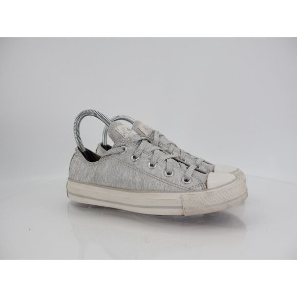 Converse Chuck Taylor Low Top Ox Size 6 Metallic Silver Shoes Sneakers Comfort - Picture 1 of 11